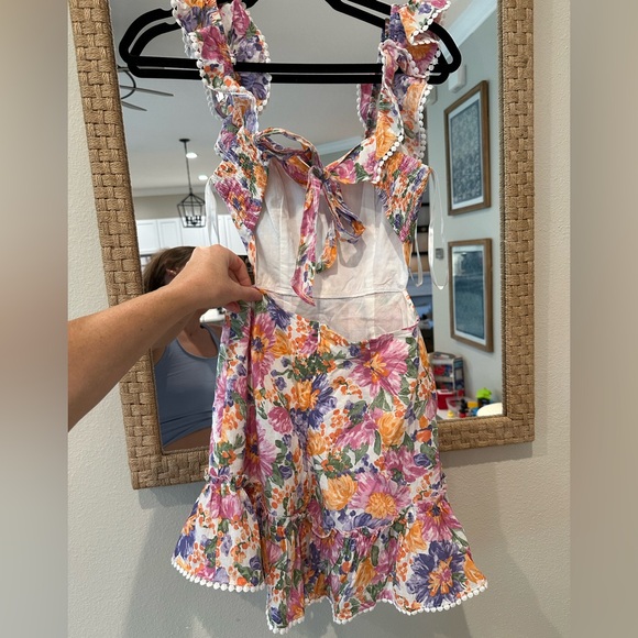 Hello Molly Floral Mini Dress - Pink, Purple, Orange - Picture 2 of 3